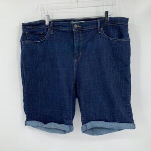 Levis Classic Bermuda denim jean shorts cuffed long stretch women 24W